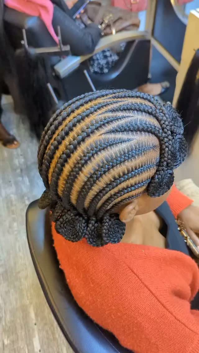 16 Big Cornrow Hairstyles for Bold, Standout Looks 15 Thick curved cornrows ending in small braided buns at the nape of neck