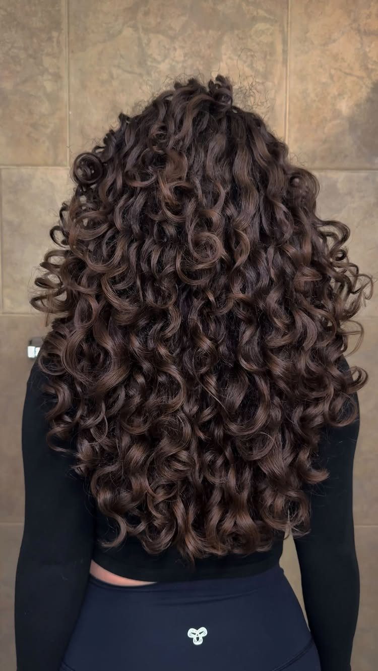 Curly Hair Beauty Ideas: 11 Styles, Colors and Care 10 Long brown curly hair cascading down the back of a person.