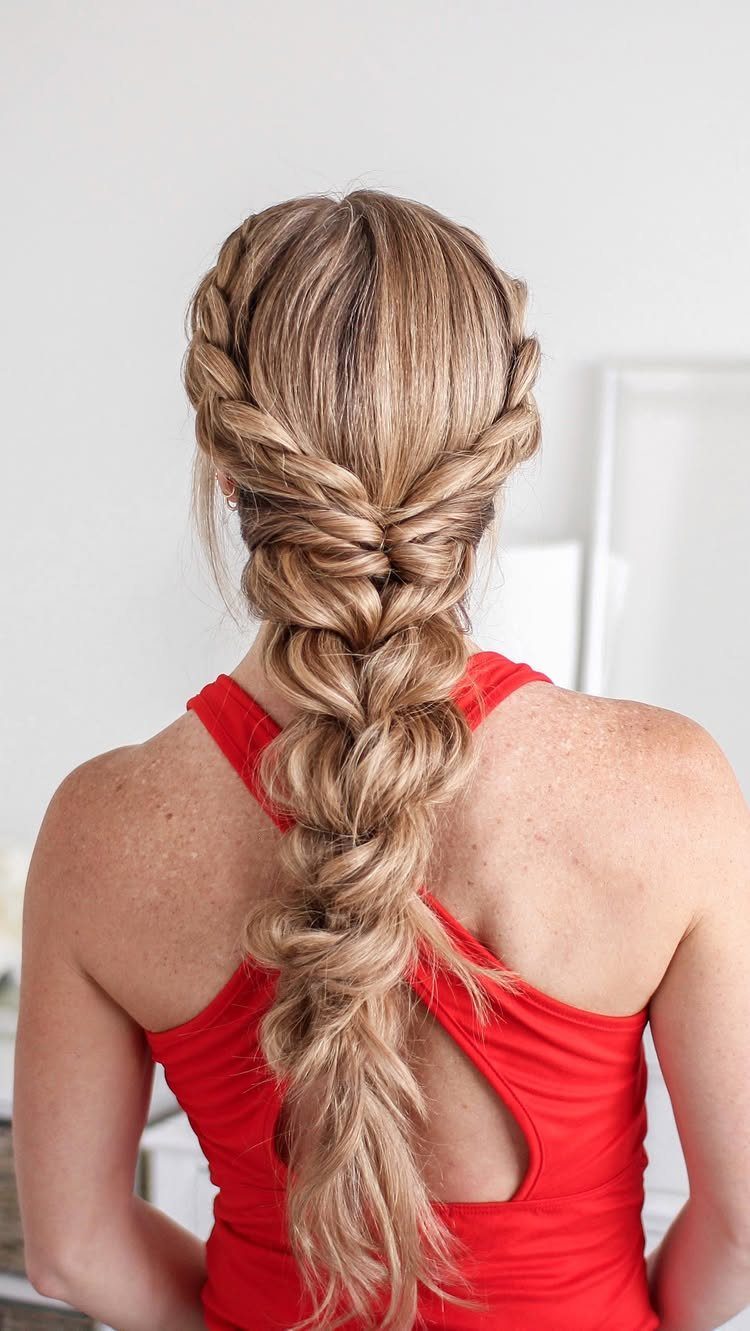 Easy One Braid Styles: 5 Ideas for Every Hair Type 4 Blonde hair styled in a voluminous pull-thru braid on a woman's back