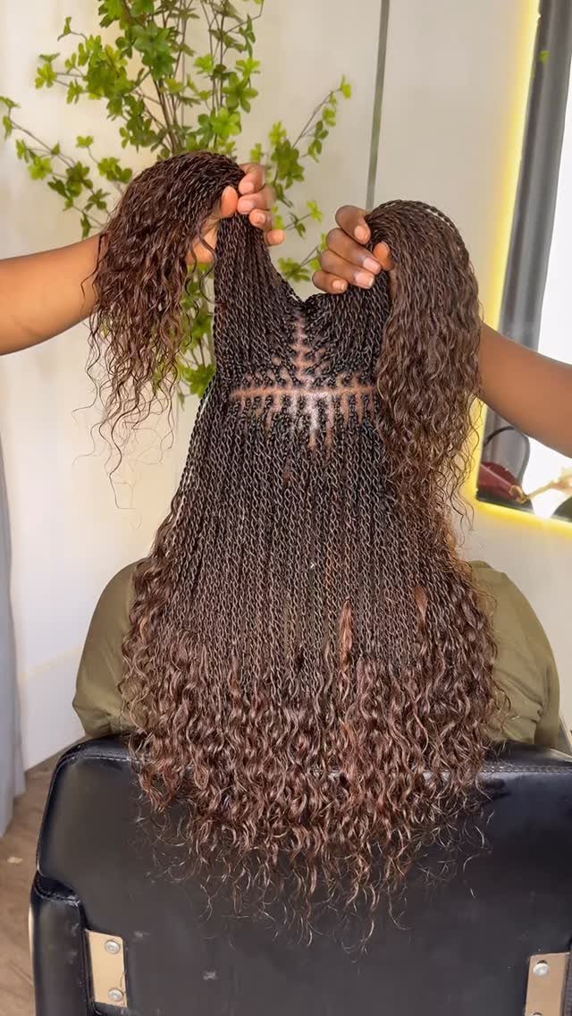 Healthy Hair Styles: 17 Protective Ideas for Natural Hair 13 Long brown Senegalese twists held up in two sections from the back.