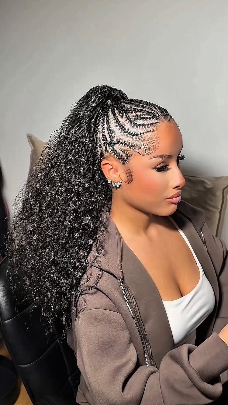 27 Trending Black Hairstyles, from Microbraids to Sisterlocks 19 Woman with Fulani braids on her scalp and a long curly ponytail.